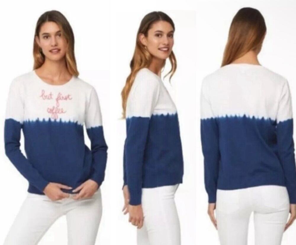 Beach lunch lounge Penny Sweater navy dip dye Women’s Size X-Large XL NWTs New